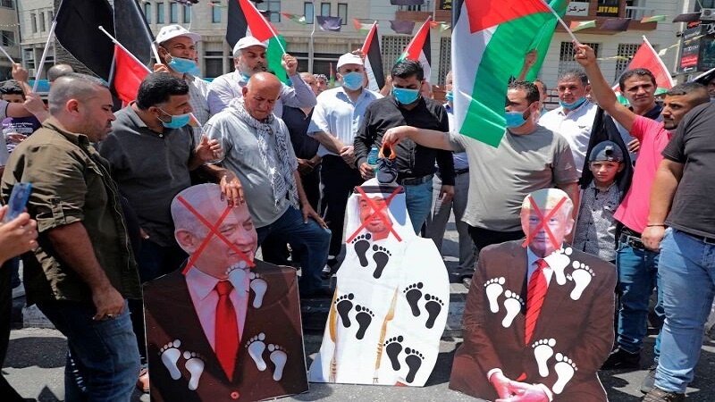 Beyaz saray önünde normalleşme anlaşması protesto ediliyor