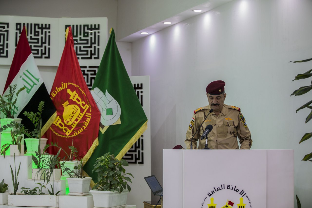 رئيس اركان الجيش يعقد مؤتمرا امنيا بالعتبة الحسينية بخصوص زيارة الاربعين
