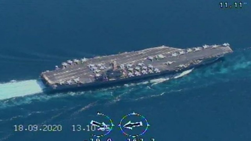 イランの国産無人機が、米空母艦隊を観測