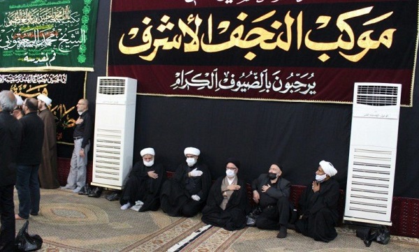 مكتب آية الله اليعقوبي بقم المقدسة يزور موكب النجف الأشرف