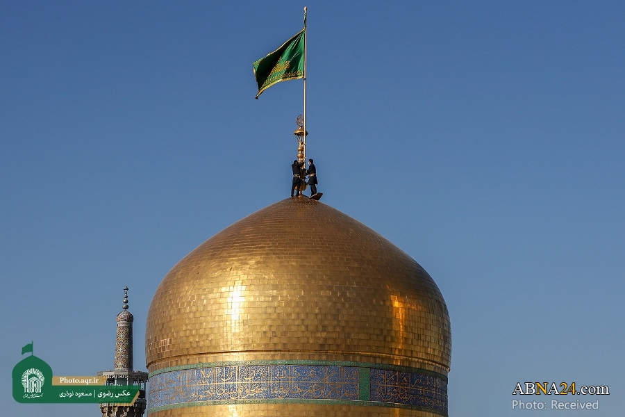 Photos: Green flag fluttered on dome of Imam Al-Ridha shrine 