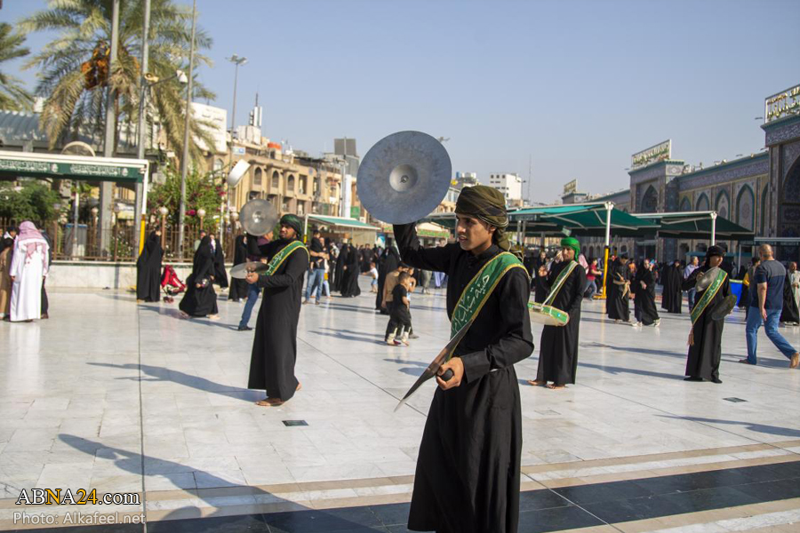 تقرير مصور / مواكب عزاء في كربلاء المقدسة بمناسبة استشهاد الامام الحسن العسكري (ع)