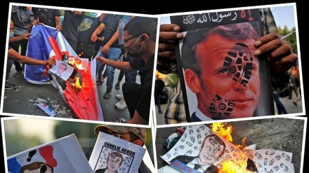 فرانسیسی سفارتخانے کے سامنے پاکستانی عوام کا مظاہرہ