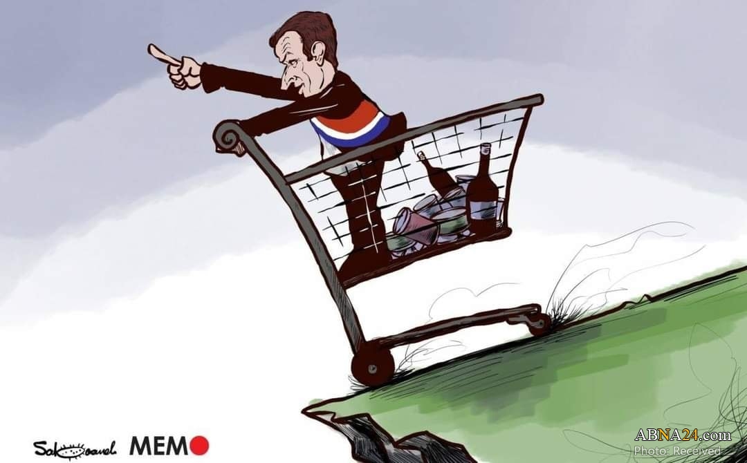 Cartoon: President Macron horrified over growing boycott campaign of French products in Arab World