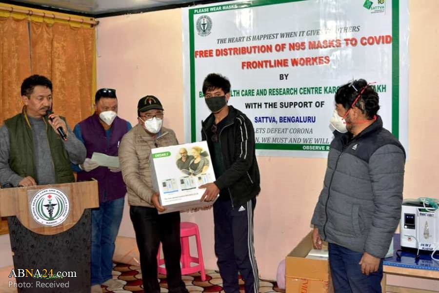 Photos: Free distribution of N 95 masks to COVID Frontline Workers & other Medical Equipment among patients in Kargil, India