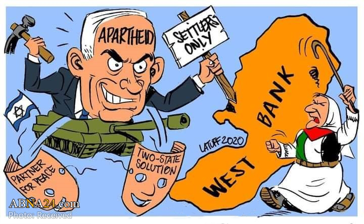 Cartoon: Israel Occupying Regime Aims to Eat Up All Palestinian Lands