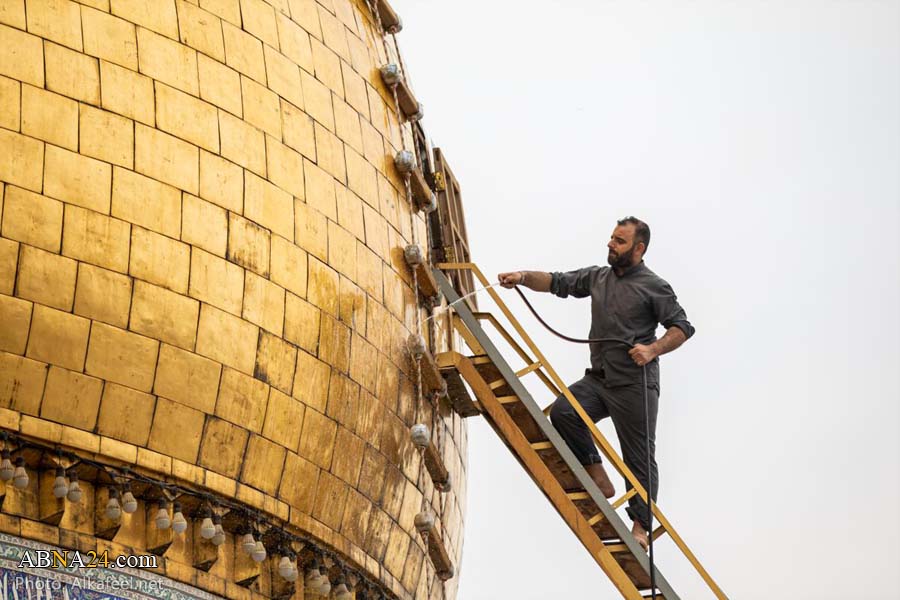 تقرير مصور / غسل قبة السيد العباس (ع)