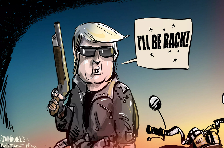 کاریکاتیر / ترامب يريد العودة الى الرئاسة بقوة السلاح !