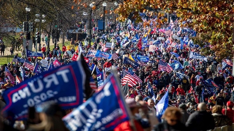 Протест сторонников Трампа в Вашингтоне против результатов выборов