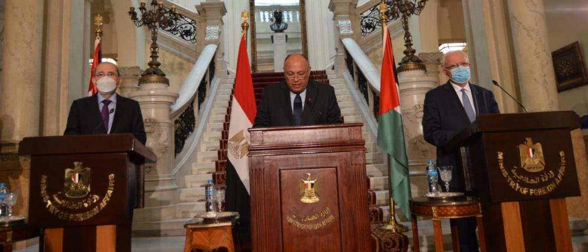 مصر والأردن وفلسطين تتفق على التفاوض مع الاحتلال الاسرائيلي على أساس حل الدولتين