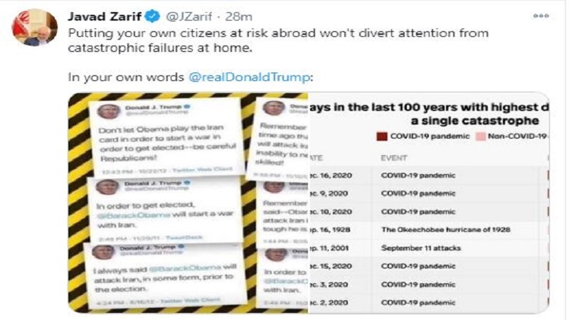 Zarif’ten Trump’ın İran’ı suçlamalarına tepki