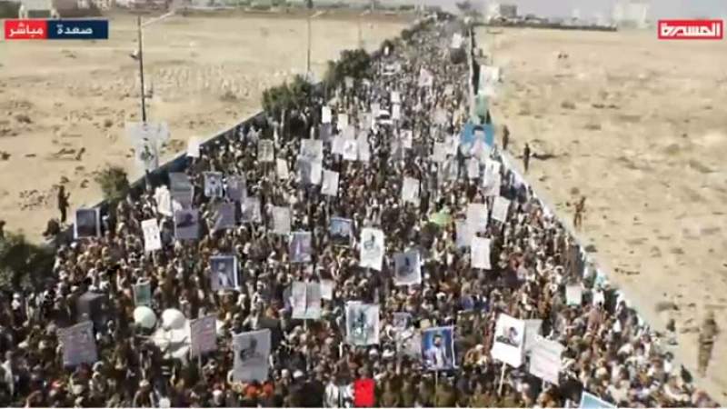 مسيرة جماهيرية حاشدة في صعدة تحت شعار (الوفاء لدماء الشهداء) 