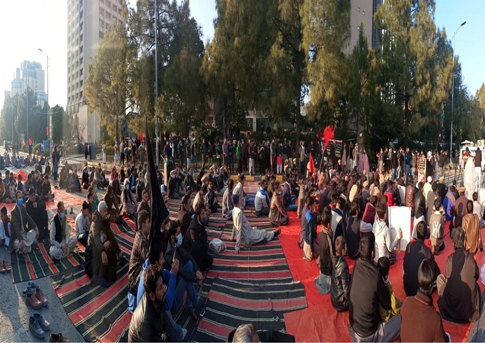 اسلام آباد، سانحہ مچھ بلوچستان کے خلاف مجلس وحدت مسلمین پاکستان اور آئی ایس او کا چائنہ چوک میں احتجاجی دھرنا
