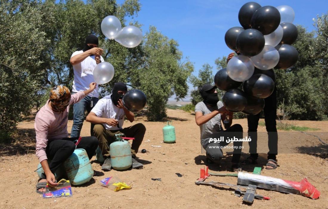 اطلاق بالونات متفجرة على مستوطنات غلاف غزة