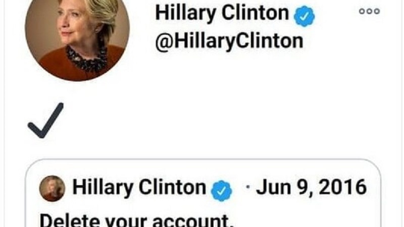 Хиллари Клинтон по-иному отреагировала на блокировку аккаунта Трампа в Twitter