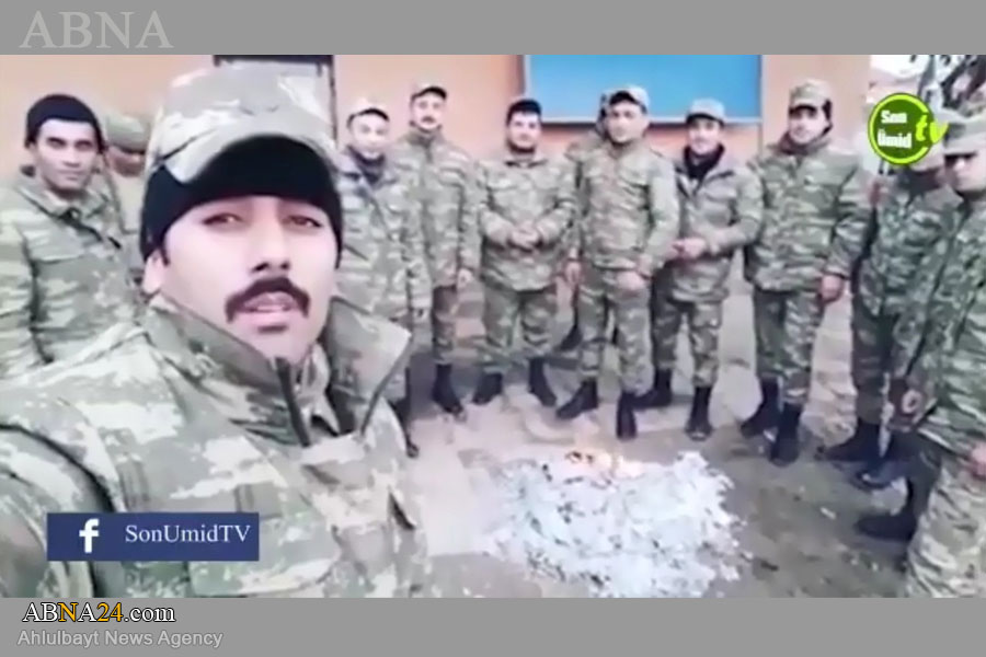Торпагларымызы азад едән Һүсејнчи әсҝәрләримиз шәһидләрин руһларына салават охудулар – Видео