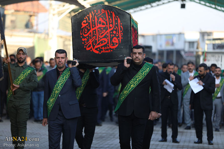 تقرير مصور / تشييع نعش رمزي للسيدة "فاطمة الزهراء" (ع) في عند حرم الامامين العسكريين(ع)