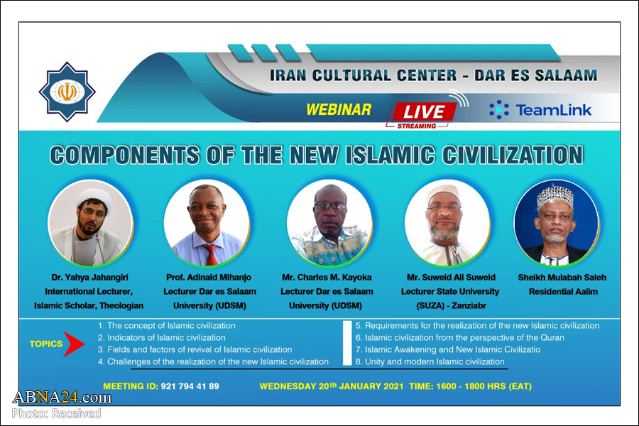 Webinar on components of new Islamic civilization held in Dar es Salaam ( +Poster)