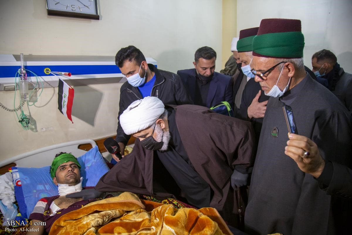 Delegation from of Imam al-Hussain, al-Abbas shrines visited wounded of Baghdad bombings (+Photos)