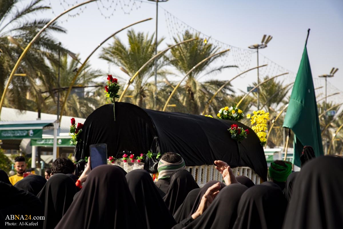Mourning processions flock to al-Abbas shrine to extend condolences on death anniversary of his mother 'Umm al-Baneen' (+Photos)