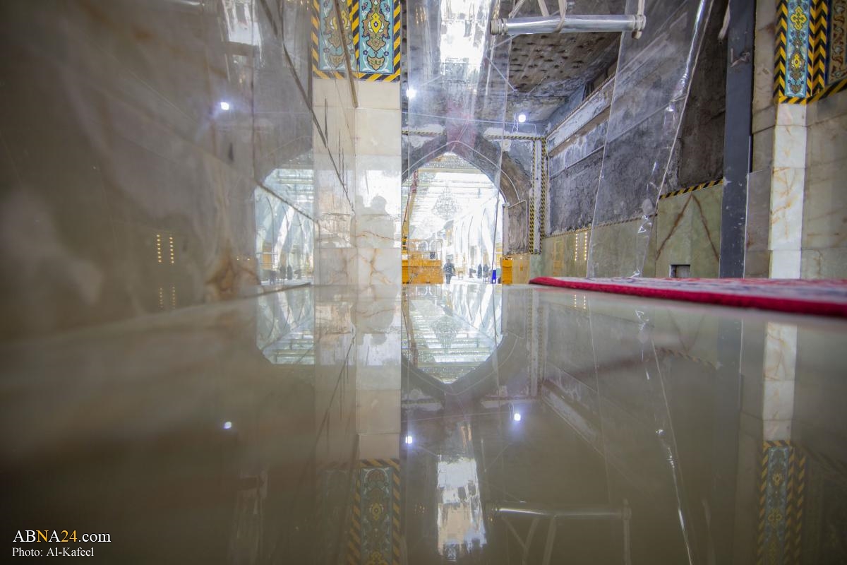 Completion of interior cladding of Imam Ali Al Hadi gate (+Photos)