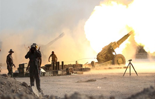 Artileri al-Hashd Sha’bi bedil kelompok ISIS di Salah al-Din