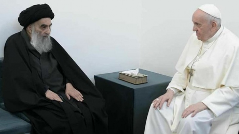 Pertemuan Ayatullah Sistani dengan Paus Fransiskus