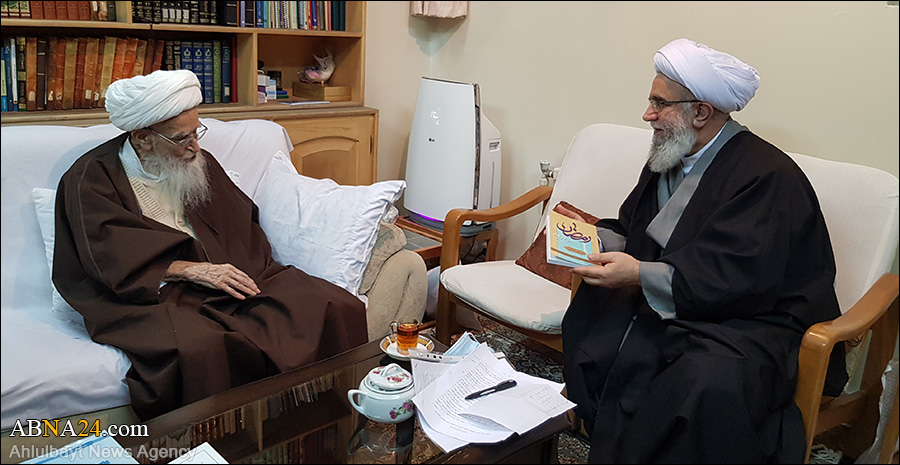 تصویری رپورٹ/ اہل بیت(ع) عالمی اسمبلی کے سیکرٹری جنرل کی آیت اللہ العظمیٰ صافی گلپائیگانی سے ملاقات