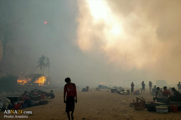 Incendie dans le camp de réfugiés Rohingya