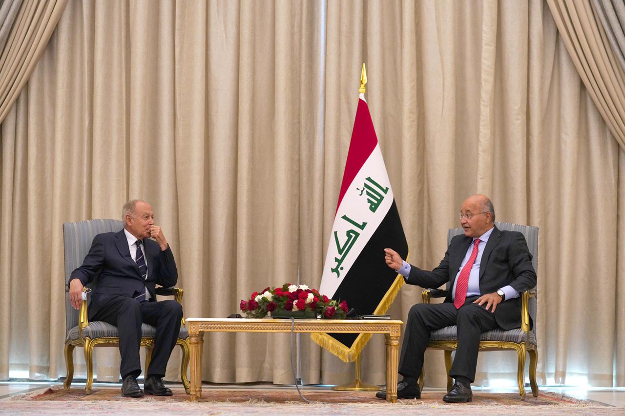 صالح لأبو الغيط: الجهود العراقية منصبة على دعم الحوار وتخفيف التوترات بالمنطقة