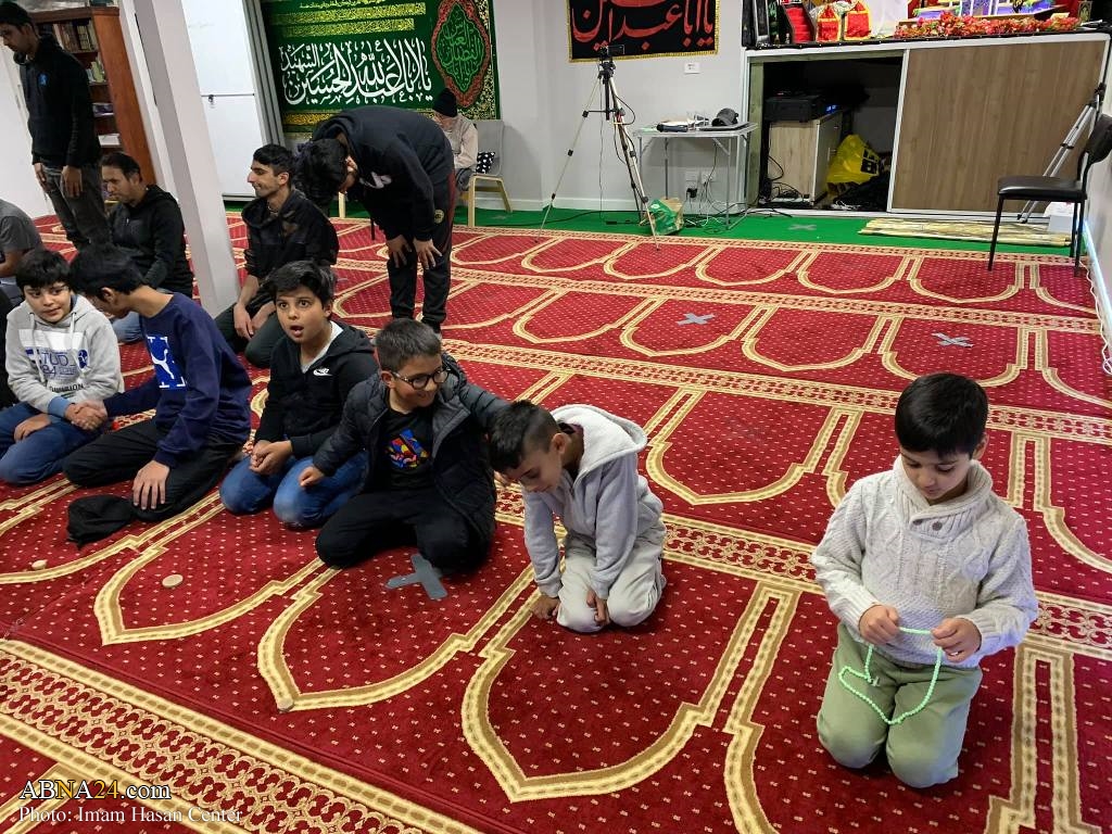 Photos: kids participate congregational prayer in Ramadan month at Imam Hassan center of Canberra, Australia