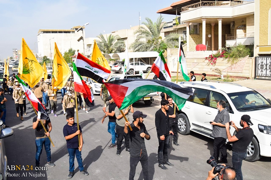 Al-Nujaba raised banner of support for Palestine throughout Iraq on International al-Quds Day (+Photos)