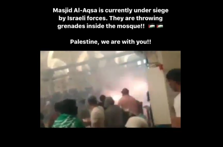 Video: Al Aqsa under attack by Israeli occupation forces, over 200 injured including elderly, women, children. 