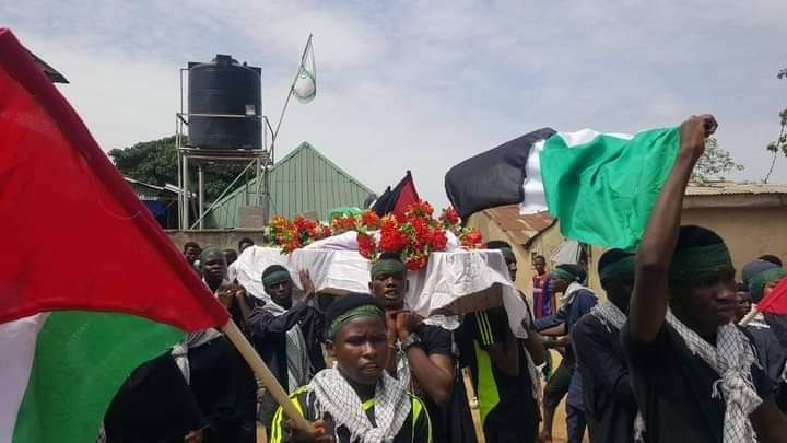 Photos: Funeral prayer for a 'Free Zakzaky protester martyred by Buhari forces in Quds Day procession in Abuja
