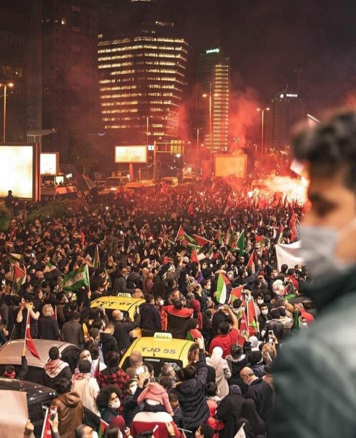 Photos: Mass protest in Istanbul, Turkey in solidarity with Palestinians and Al Quds 