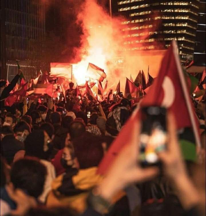 تصویری رپورٹ/ ترکی کے شہر استنبول میں اسرائیلی جرائم کے خلاف احتجاجی مظاہرہ