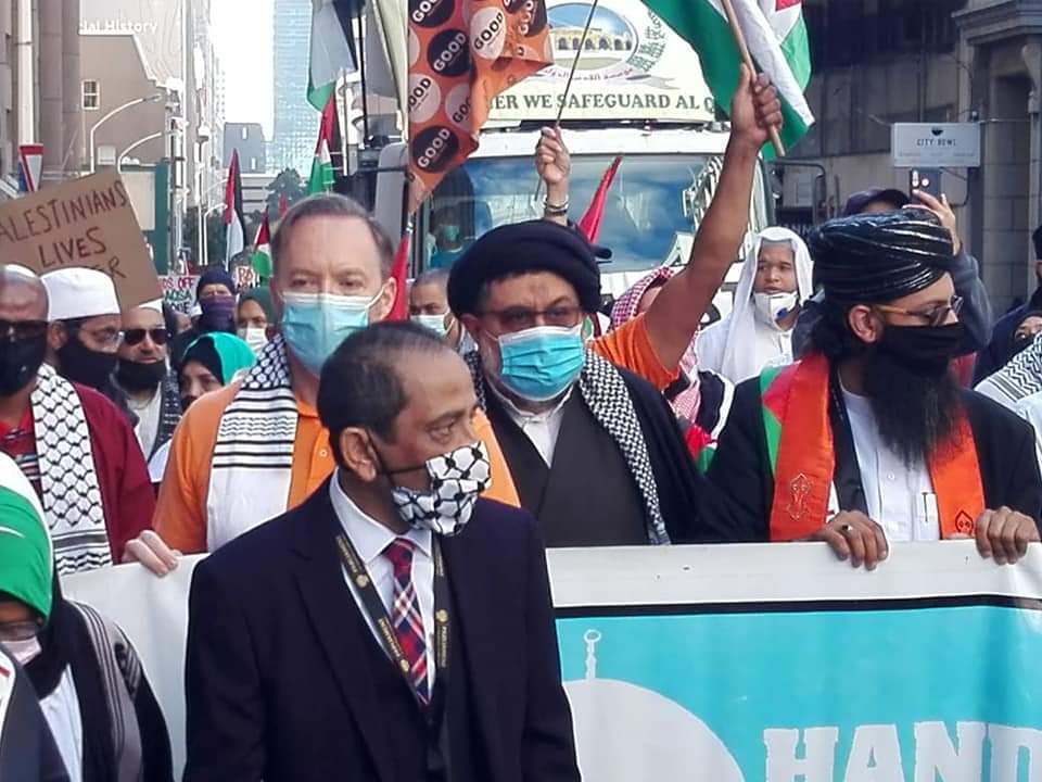 تصویری رپورٹ/ جنوبی افریقہ میں اسرائیل مخالف احتجاجی مظاہرہ
