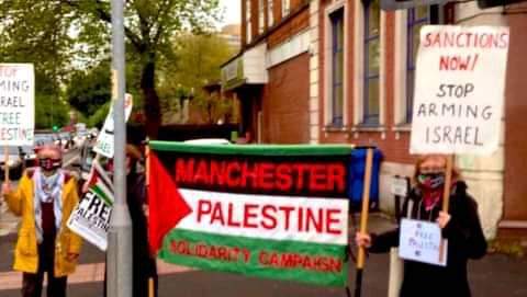 Photos: Protest in solidariy with oppressed Palestinians held in Manchester, England