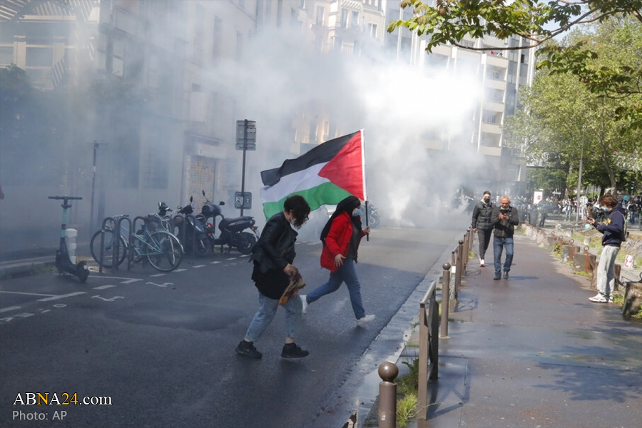 French police fire tear gas at pro-Palestinian protesters