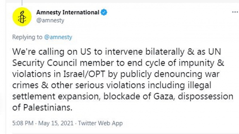 国際人権NGOが、米のイスラエル支持に抗議