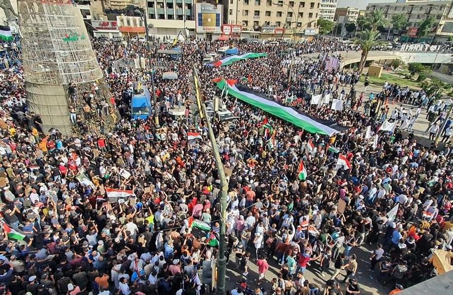 عراق میں فلسطینی عوام کی حمایت میں وسیع پیمانے پر مظاہرے
