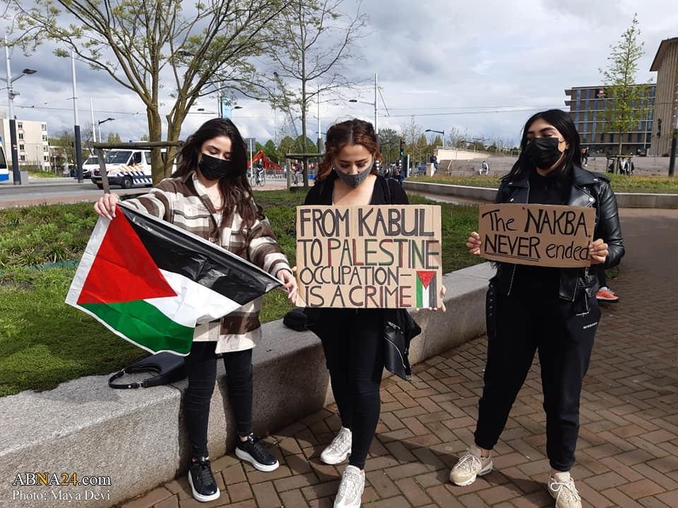 Photos: Hundreds people demonstrate in Amsterdam, Netherlands in support of Palestinians and in protest against Israeli aggression on Gaza