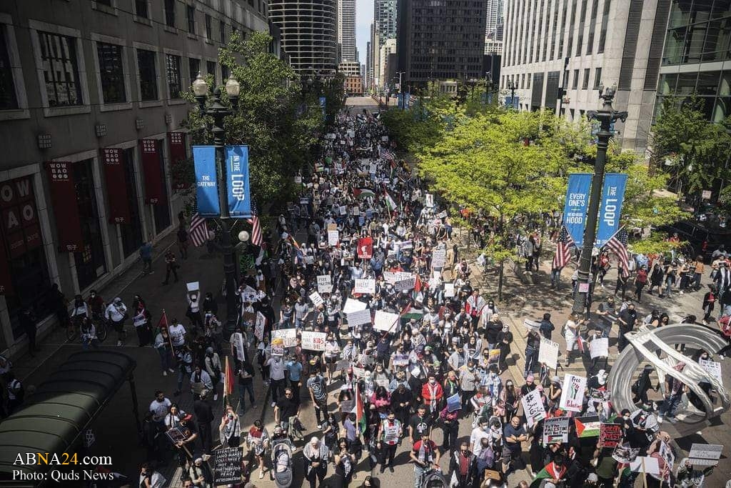 Photos: Thousands protest in Chicago, Illinois in support of Palestine in condemnation of Israeli aggression on Gaza