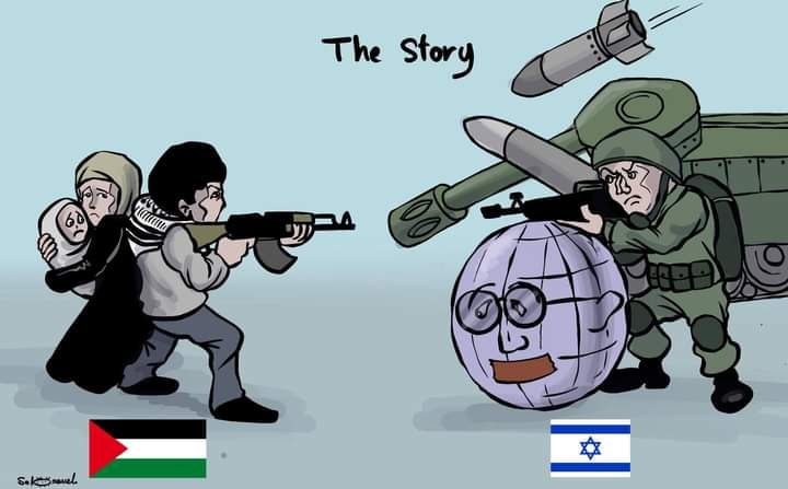 Cartoon: Palestinians have right to defend themselves against Israeli occupation aggressions