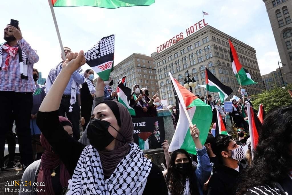 ویڈیو کلیپ/ شکاگو میں فلسطین کی حمایت میں احتجاج