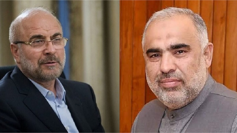 ایران اور پاکستان کے پارلیمانی اسپیکرز کی مسئلہ فلسطین پر گفتگو