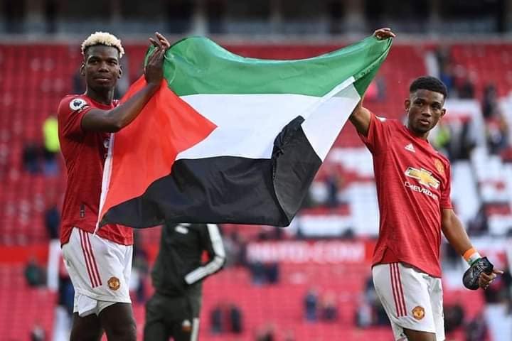 Photos: Manchester United duo Pogba, Amad Diallo hoist Palestinian flag amid ongoing Israeli bombardment of Gaza