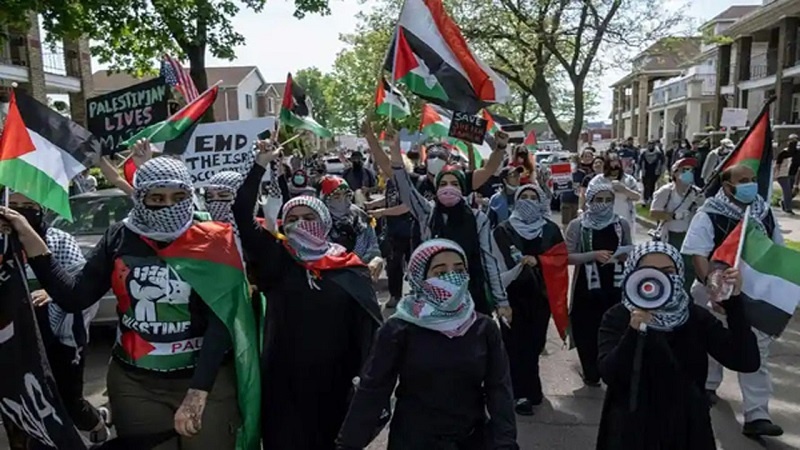 Тысячи людей в Мичигане протестуют против зверств сионистов
