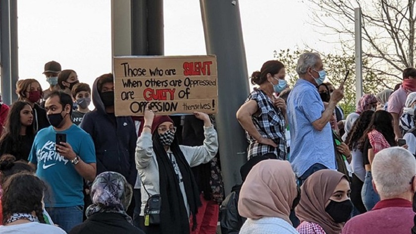 Canadians hold rally in support of Palestinian people