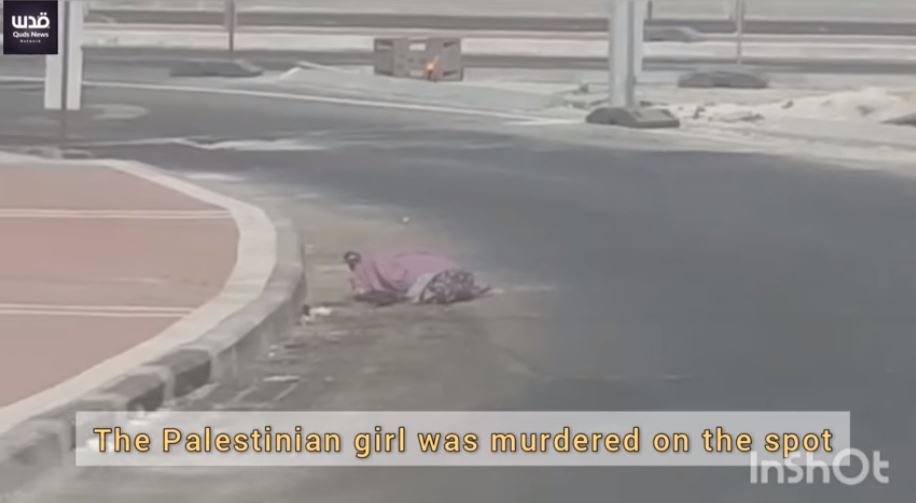 Video: An Israeli terrorist settler shot killed a Palestinian girl in cold blood while Zionist soldiers watching
